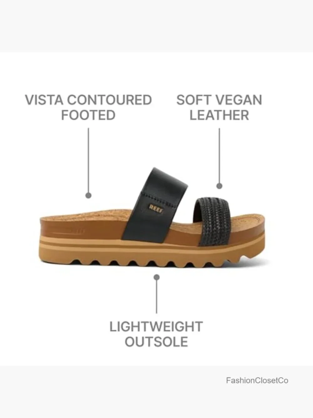 Platform Slide Sandal with Arch Support and Ultra Soft Cushion Footbed